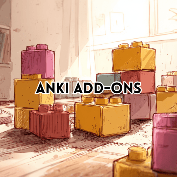 Anki Add-ons – Illustration von Bausteinen als symbolische Darstellung zusätzlicher Erweiterungen und Funktionen in Anki.